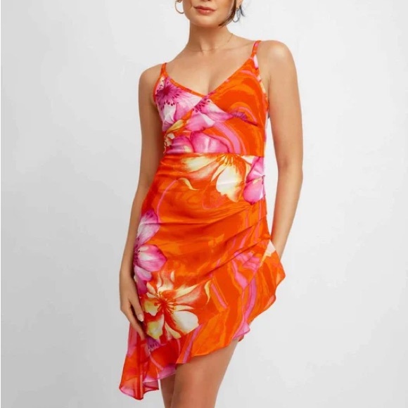 Blackbough Dresses & Skirts - NWT Blackbough Bridget Sheer Sun Dress - Spritz - Asymmetrical Ruffled Slip